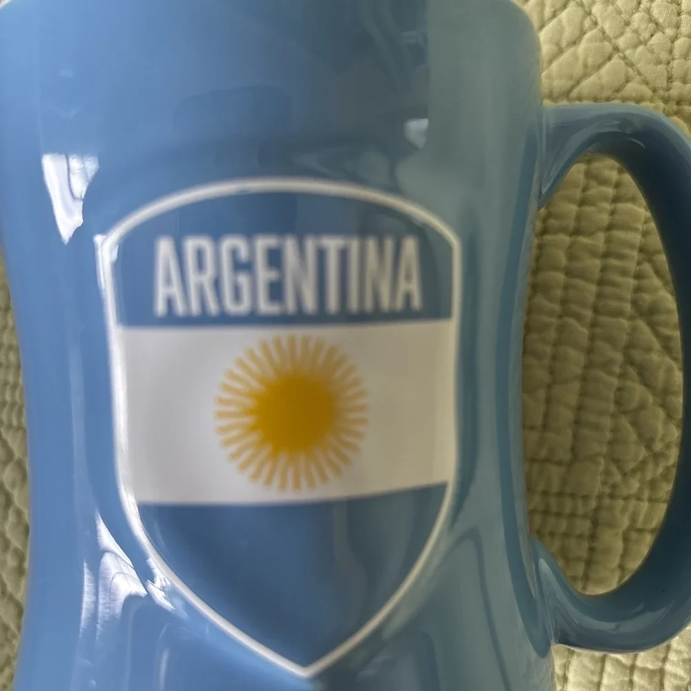 Argentina Flag Logo Brands Ceramic Coffee Mug Blue Soccer Futbol C4770-C14RM